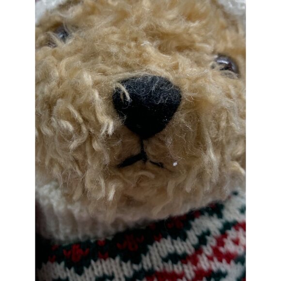 Vintage Plush Beary Theodor Teddy Festive Knit Sweater Hat 8" Polyester Soft - Picture 14 of 14